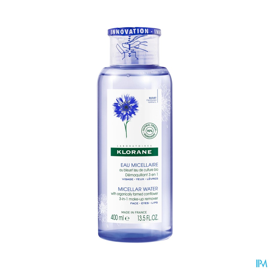 Klorane Gezicht Korenbloem Micellair Water 400ml