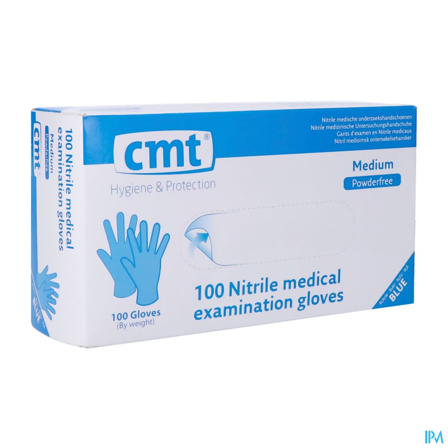 Cmt Handschoenen Nitril Blauw Z/poeder M 100