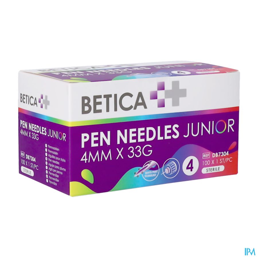 Betica Pen Needles Junior 4mmx33g 100