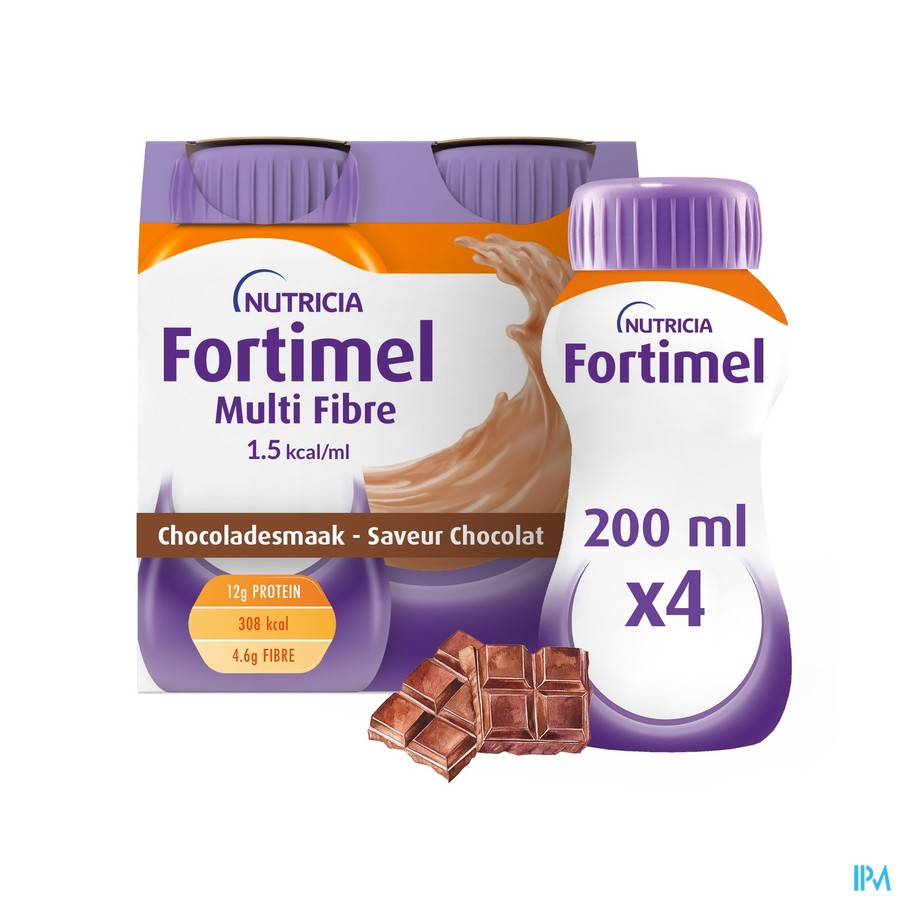 Fortimel Multifiber 1.5kcal Chocolade 4x200ml