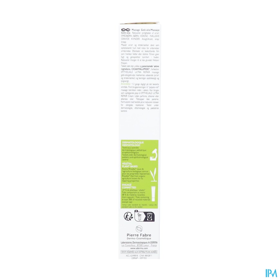 Aderma Epitheliale Ah Gel-olie Massage 40ml