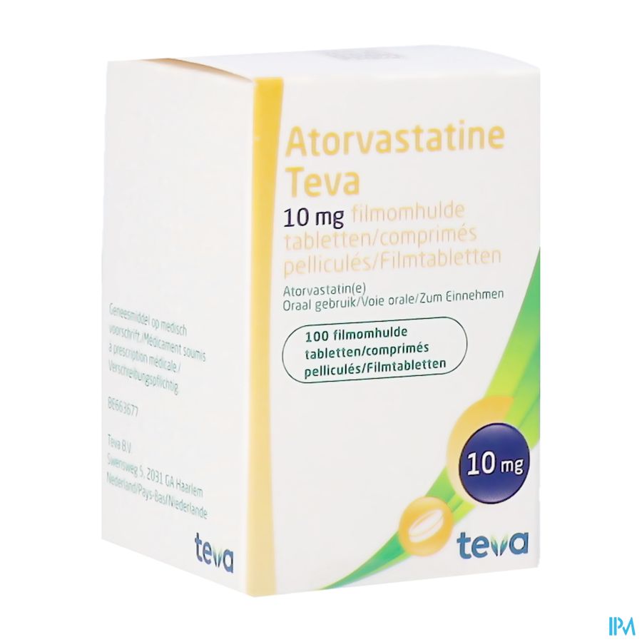 Atorvastatine Teva 10mg Comp Pell 100 Pot
