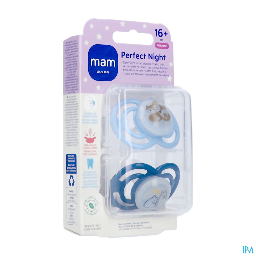 Mam Perfect Night Fopspeen Silic. 16m+ Blue 2