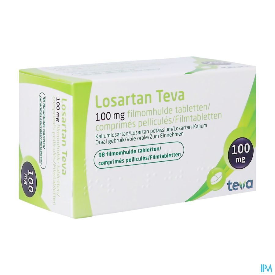 Losartan Teva 100mg Filmomh Tabl 98 X 100mg Losartan Teva 100mg Filmomh Tabl 98 X 100mg