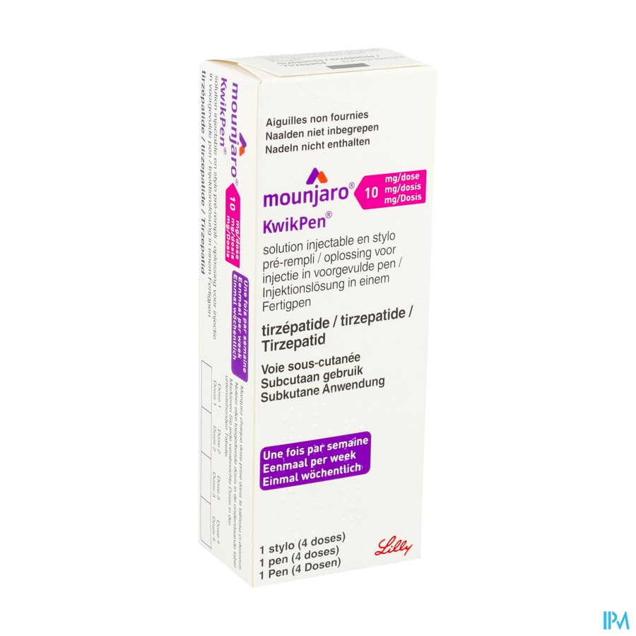 Mounjaro 10,0mg Kwikpen Opl Inj Voorgev.pen 0,6ml