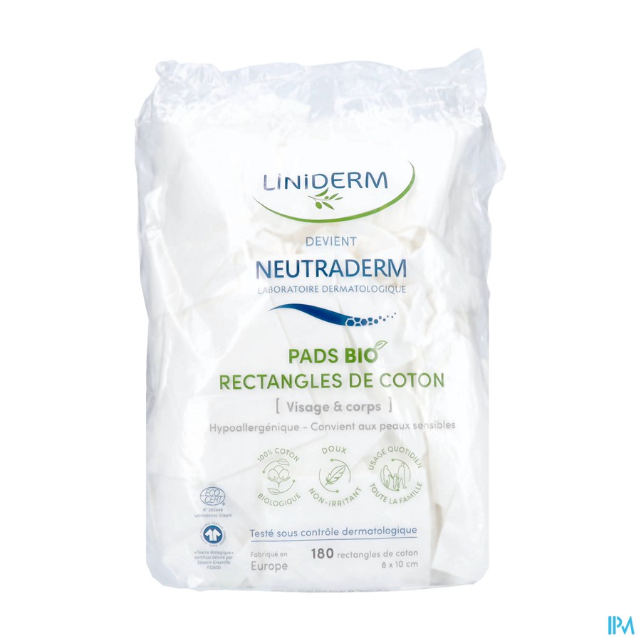 Neutraderm Pads Rectangles Coton Bio 180