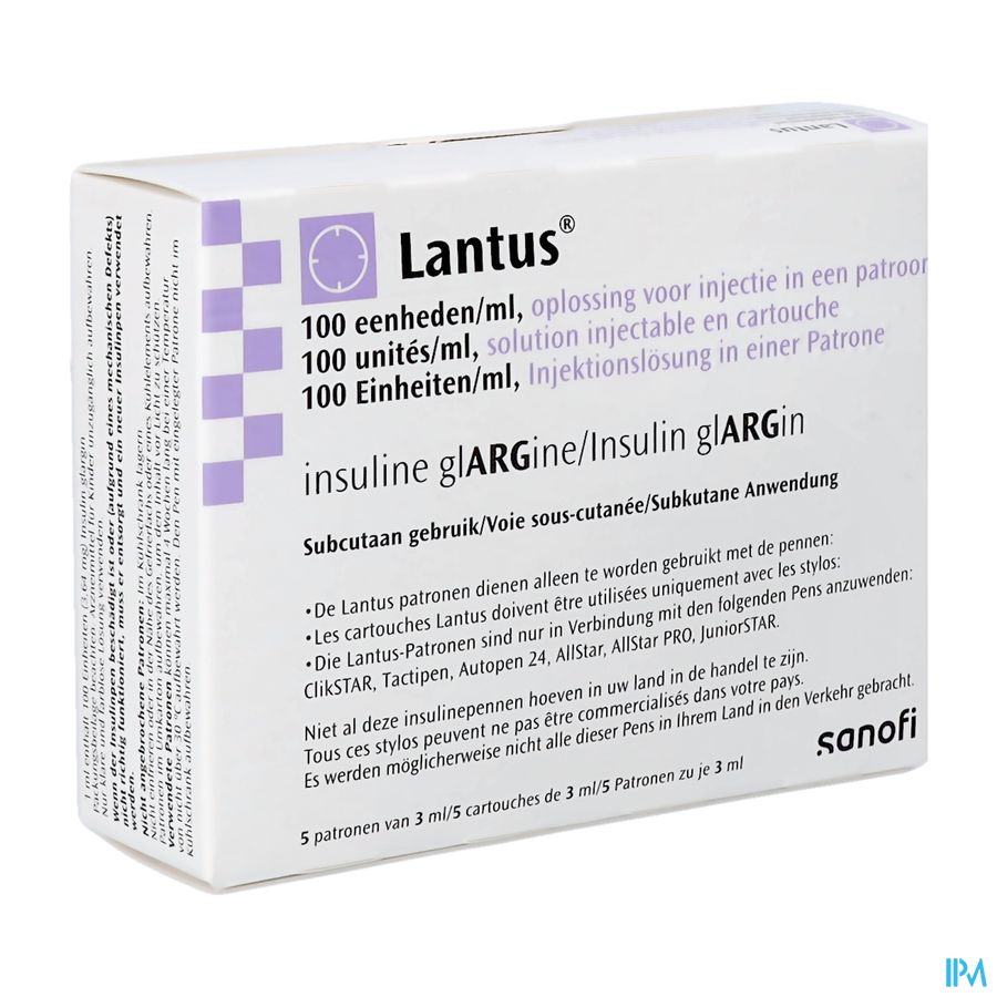 Lantus Cartouche Patroon 5x300 U/3ml