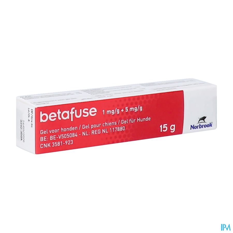 Betafuse 1mg/g + 5mg/g Gel Honden Tube 15g Betafuse 1mg/g + 5mg/g Gel Honden Tube 15g