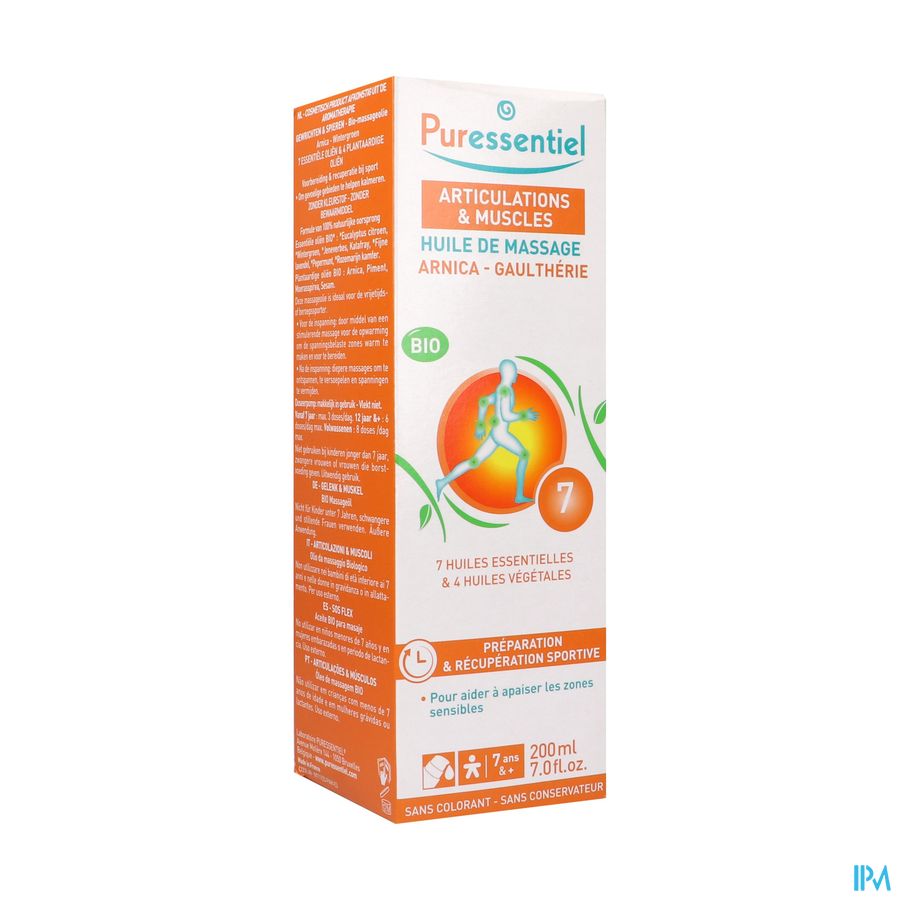 Puressentiel Gewrichten Mas.olie Arnica Bio 200ml