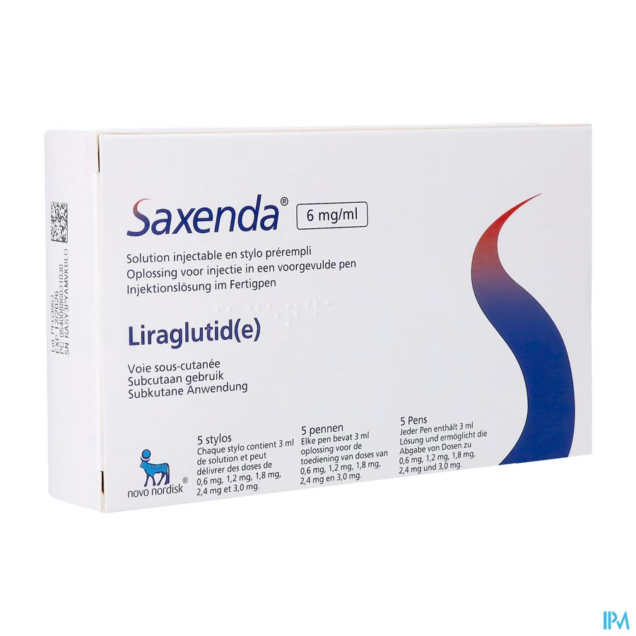 Saxenda 6mg/ml Pi Pharma Opl Inj Voorgev. Pen 5