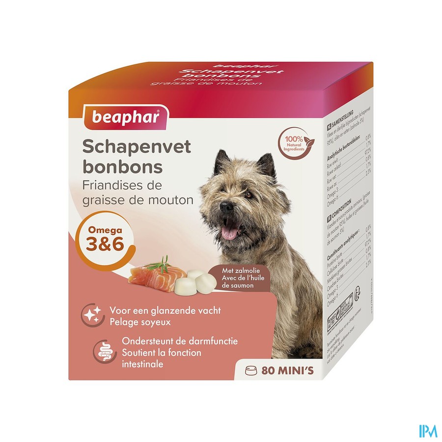 Beaphar Schapenvet Bonbons Zalm Mini 245g