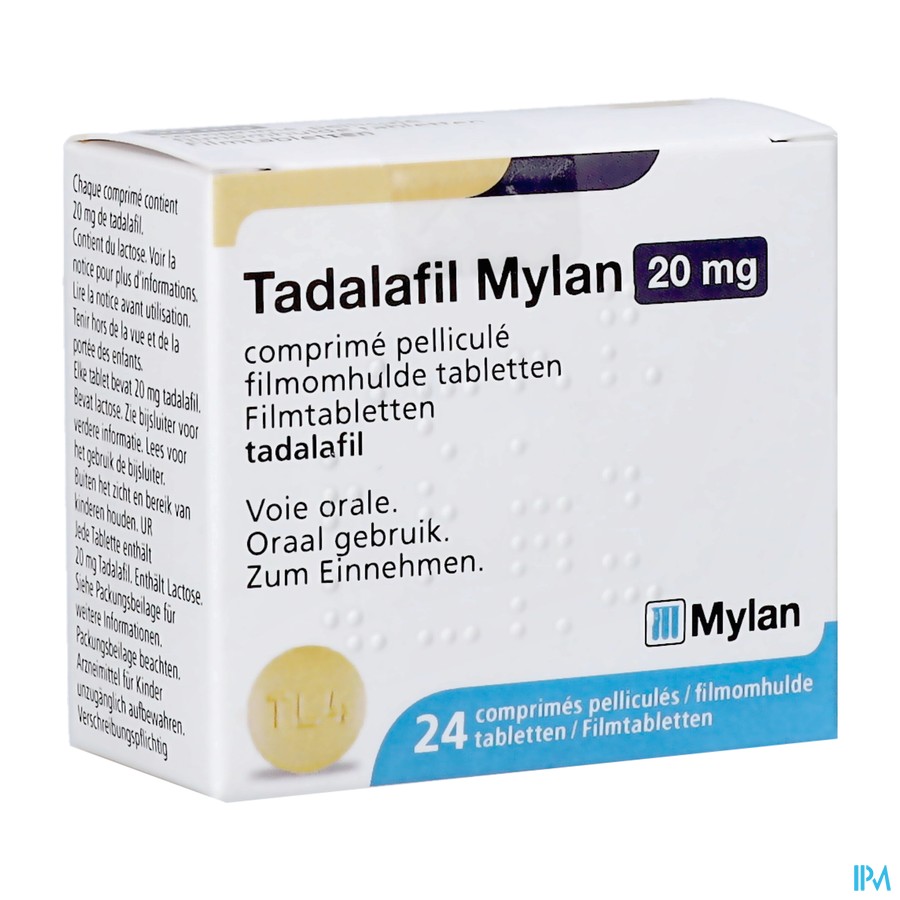 Tadalafil Mylan 20mg Orifarm Comp Pell 24x20mg