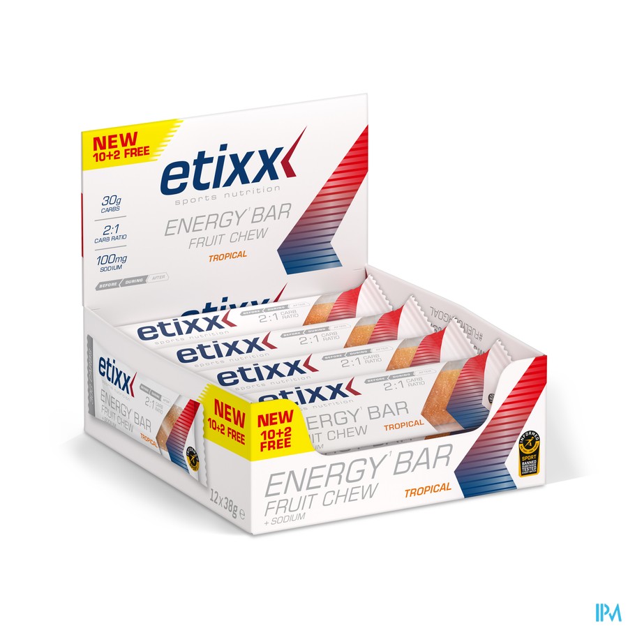 Etixx Energy Bar Fruit Tropical 12x38g