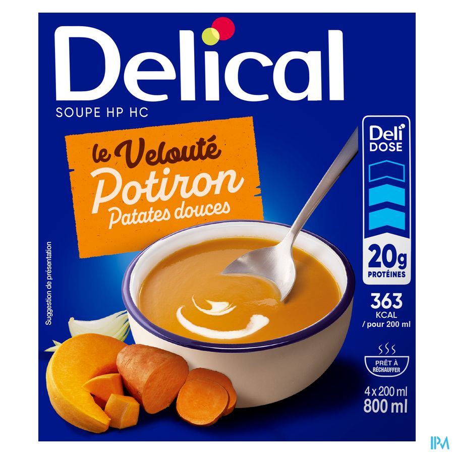 Delical Soupe Vel.potiron Patates Douces&cr4x200ml 2