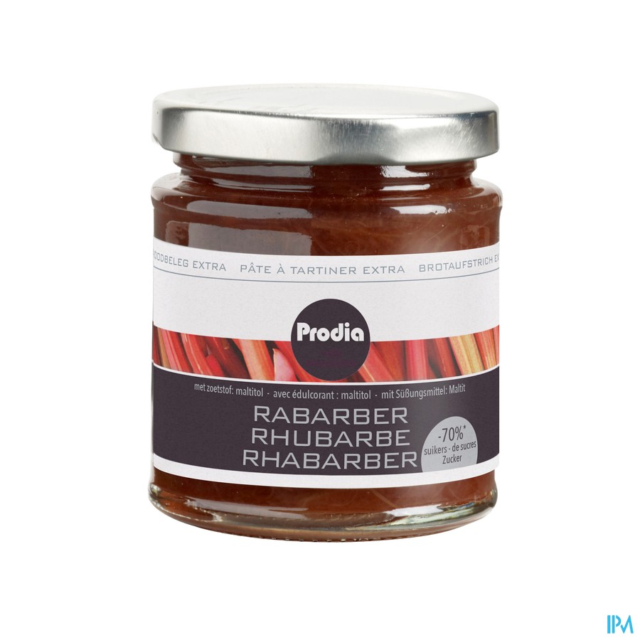 Prodia Broodbeleg Extra Rabarb.maltit.215g Revogan