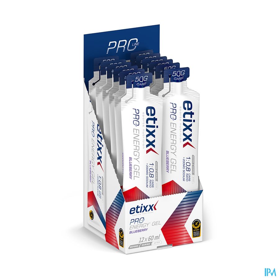 Etixx Double Carb Energy Gel Prol.blueberry12x60ml Etixx Double Carb Energy Gel Prol.blueberry12x60ml