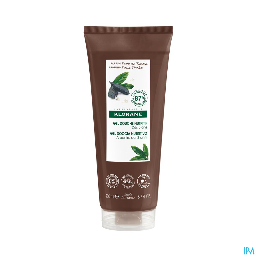 Klorane Lichaam Douchegel Tonkaboon 200ml