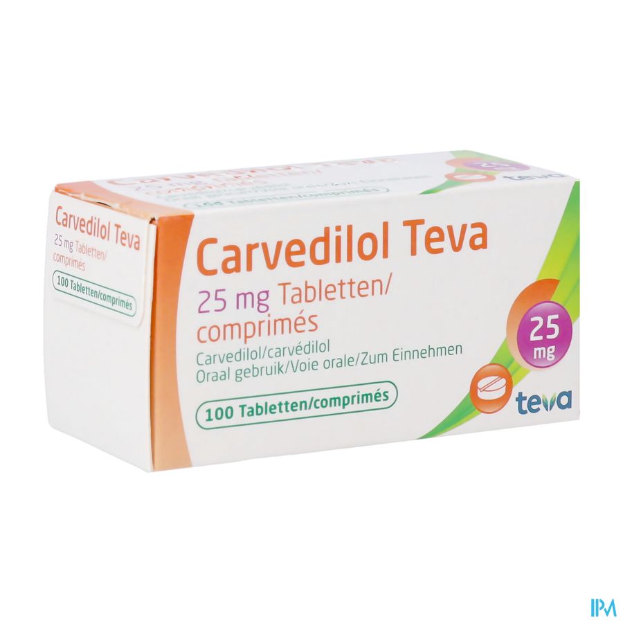 Carvedilol Teva 25,00mg Comp 100 X 25,00mg Carvedilol Teva 25,00mg Comp 100 X 25,00mg