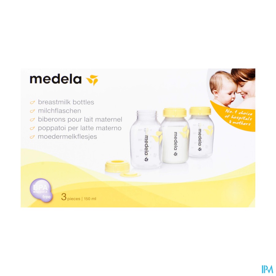 Medela Set 3 Melkflesjes Bedrukt 150ml