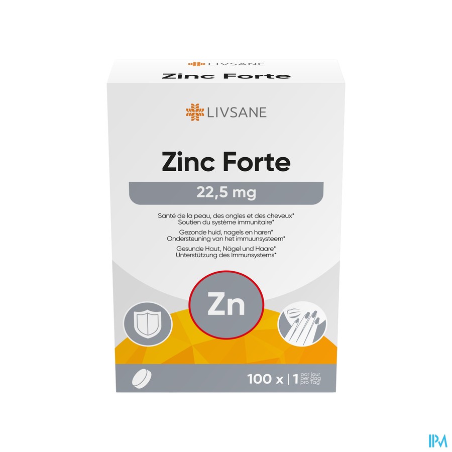 Livsane Zinc Forte 22,5mg Comp 100