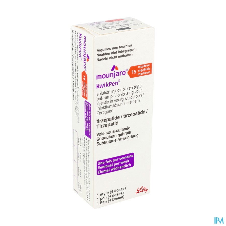 Mounjaro 15,0mg Kwikpen Opl Inj Voorgev.pen 0,6ml