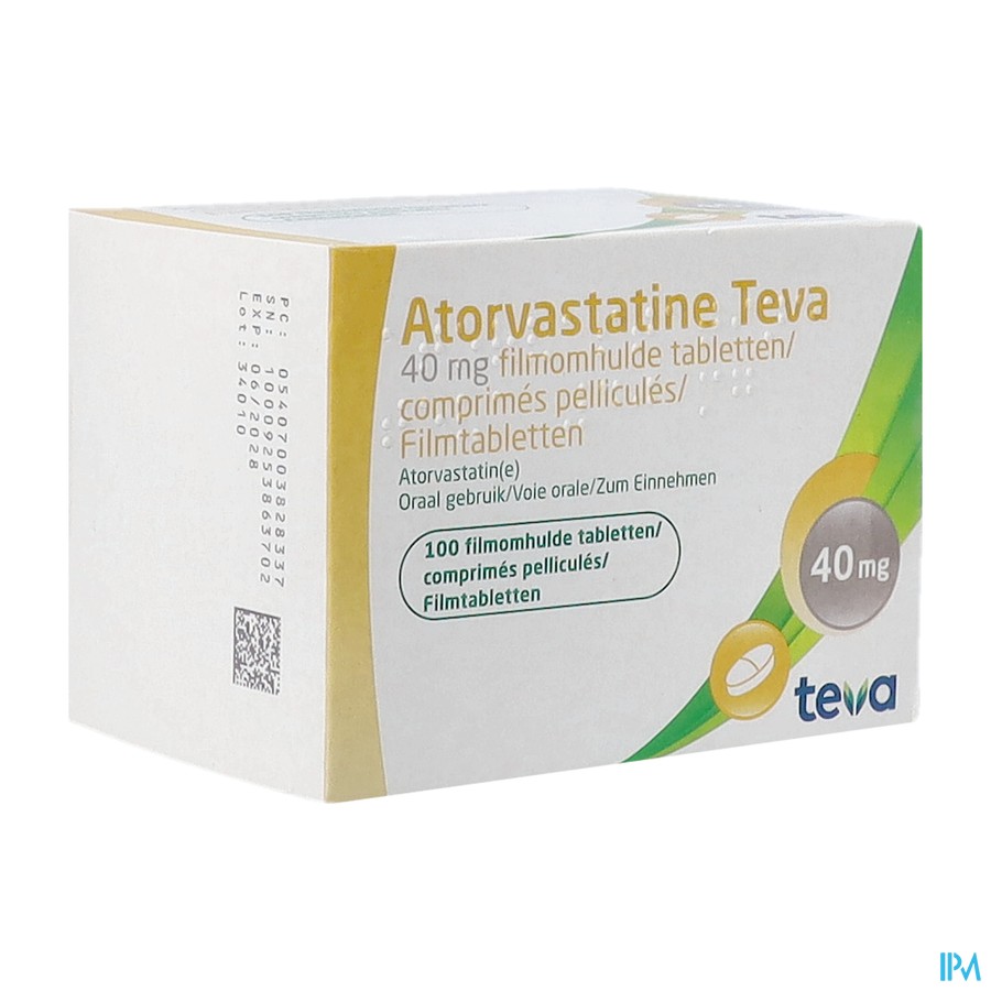 Atorvastatine Teva 40mg Comp Pell 100 Blister Nf