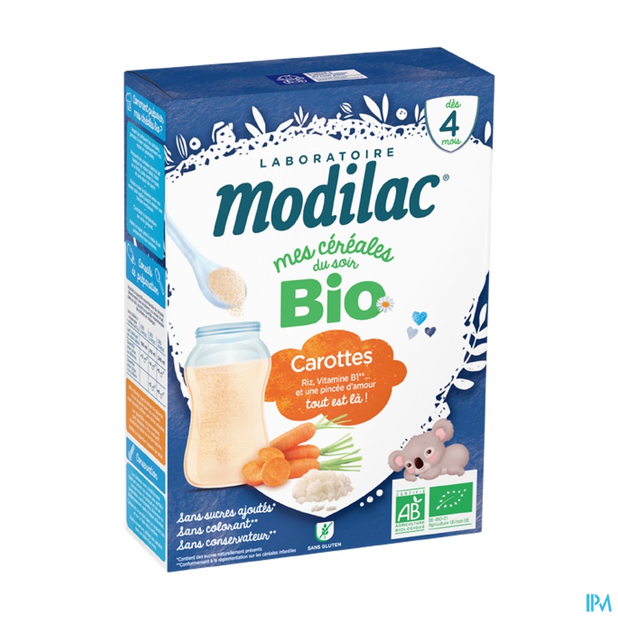 MODILAC CEREALE BIO CAROT/RIZ 250G