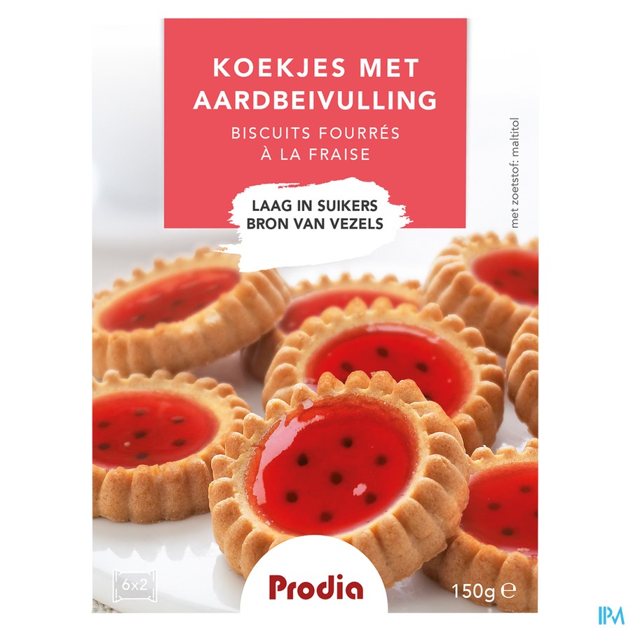 Prodia Gevulde Koekjes Aardbei 150g 5850 Revogan