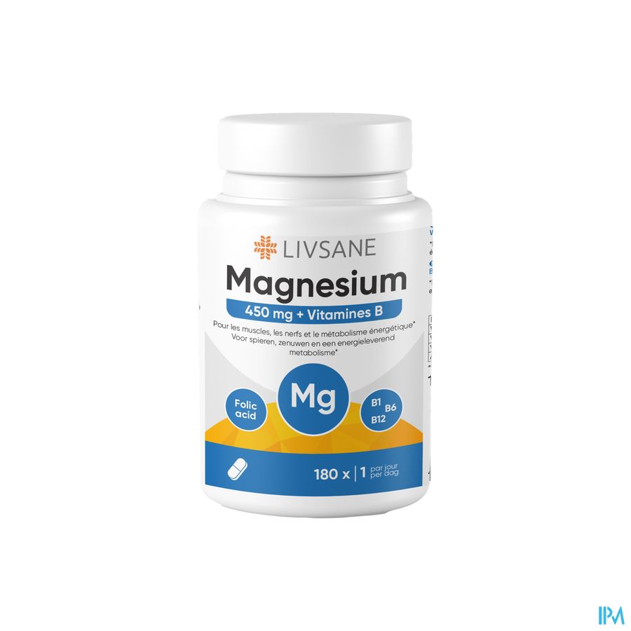 Livsane Magnesium 450mg + Vitamines B Comp 180