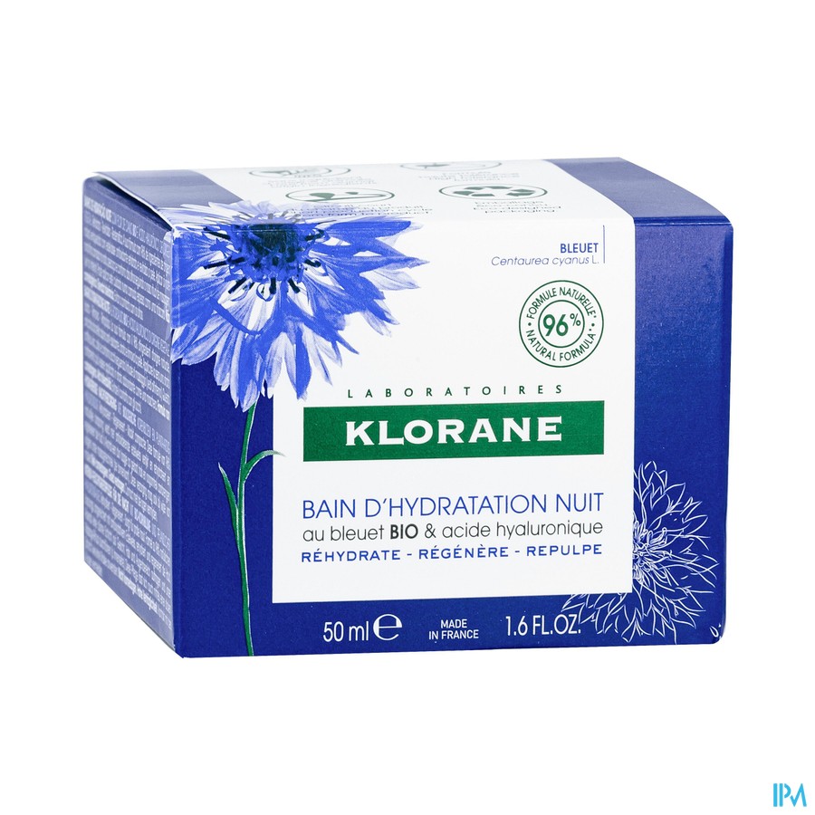 Klorane Visage Bleuet Bain Hydra Nuit 50ml
