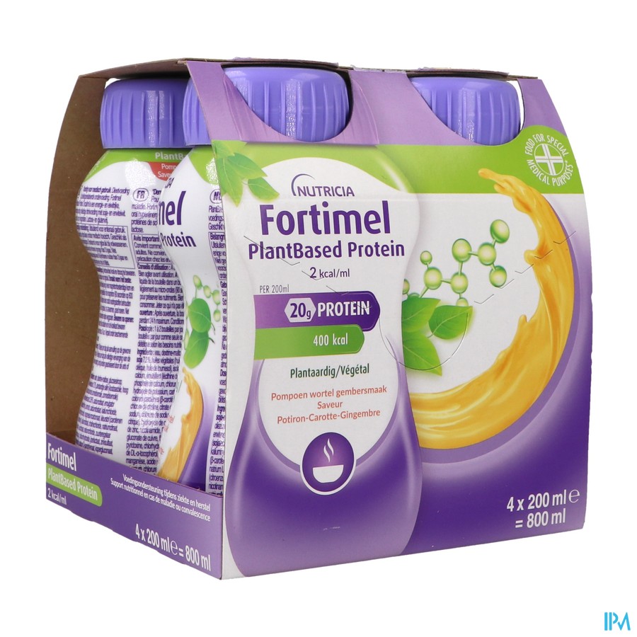 Fortimel Plantbased Pr.2kcal Pom./wor./gem.4x200ml
