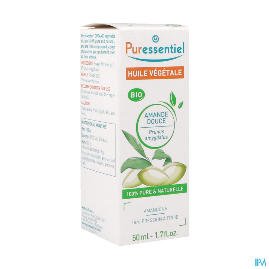 Puressentiel Huile Vegetale Bio Amande Douce 50ml