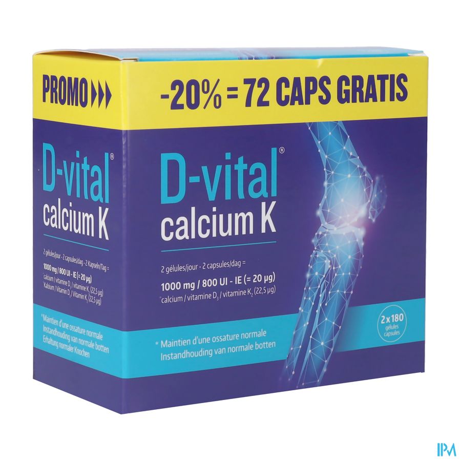 D-vital Calcium K Caps 2x180 Promo D-vital Calcium K Caps 2x180 Promo