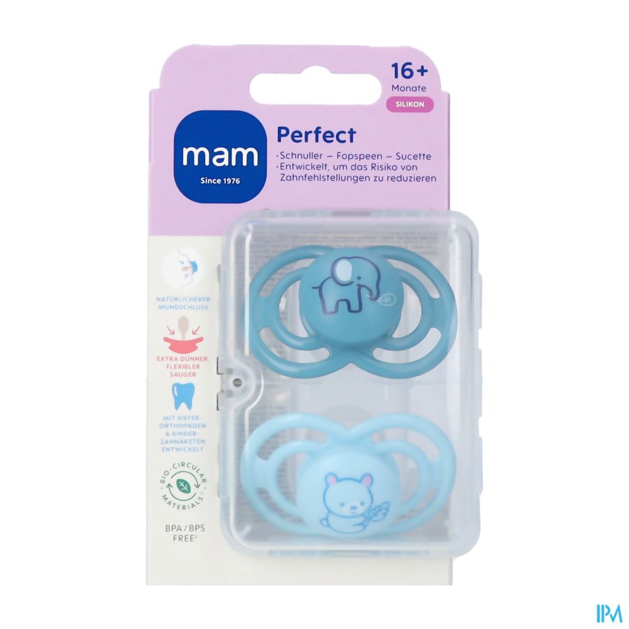 Mam Perfect Fopspeen Silicone Pure 16m+ Blue 2
