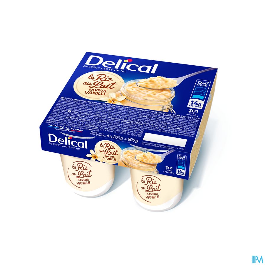 Delical Rijstpap Vanille 4x200g
