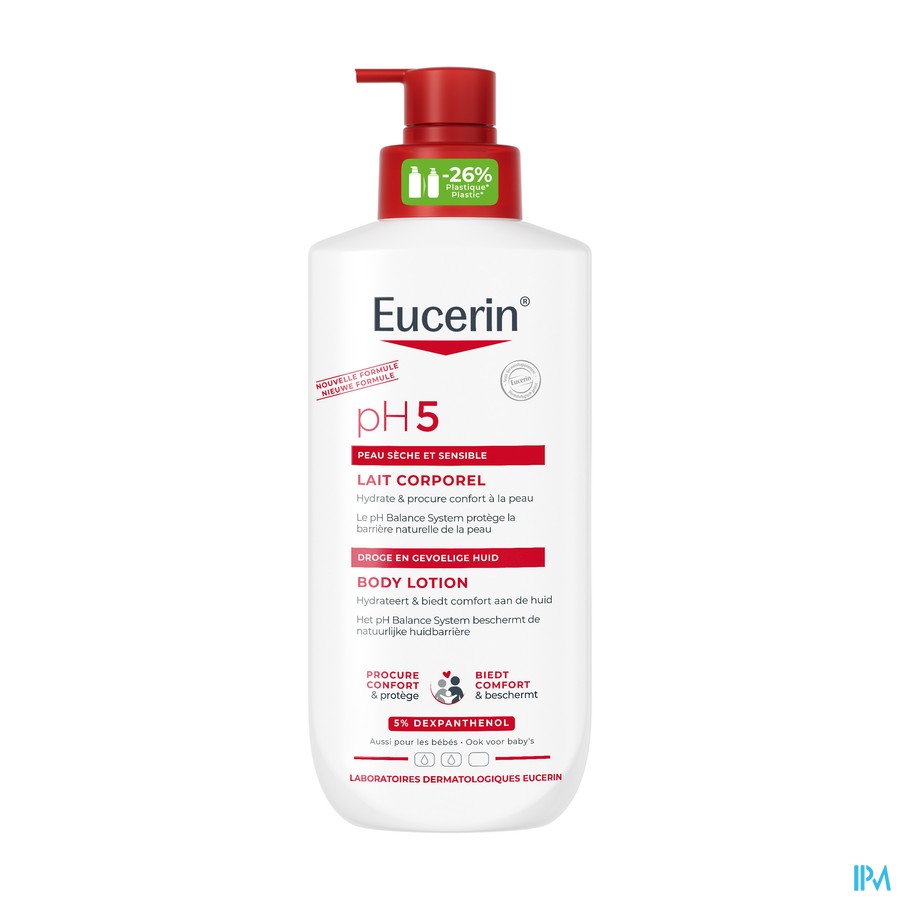 Eucerin Ph5 Peau Sec. Lait Copr. + Pompe 400ml Nf