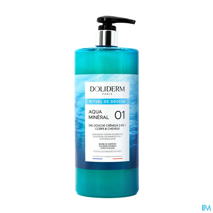 Doliderm Gel Douche 2en1 Aqua Mineral Fl Pompe 1l