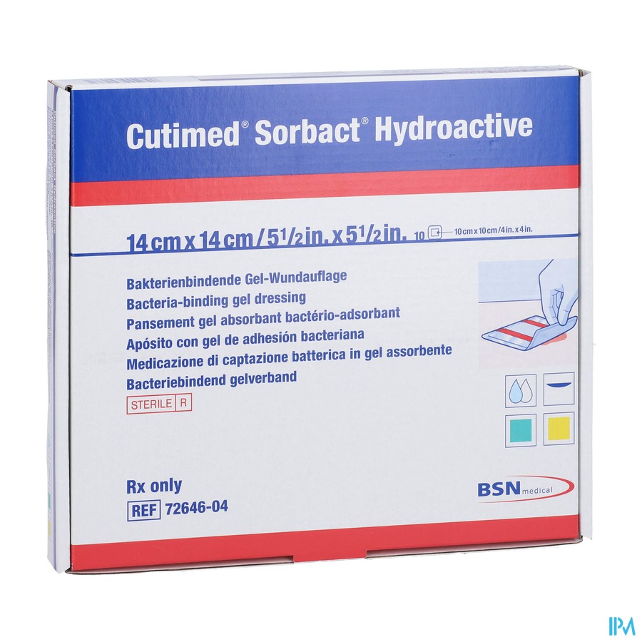 Cutimed Sorbact Hydroactive 14x14,0cm 10 7264604