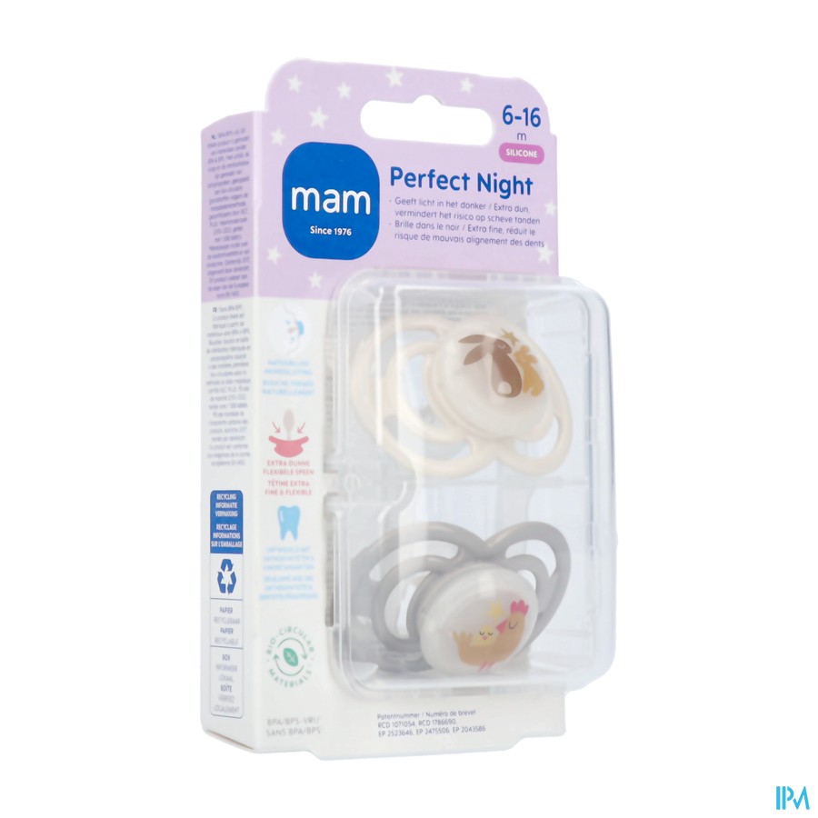 Mam Perfect Night Fopspeen Silic. 6-16m Uni 2