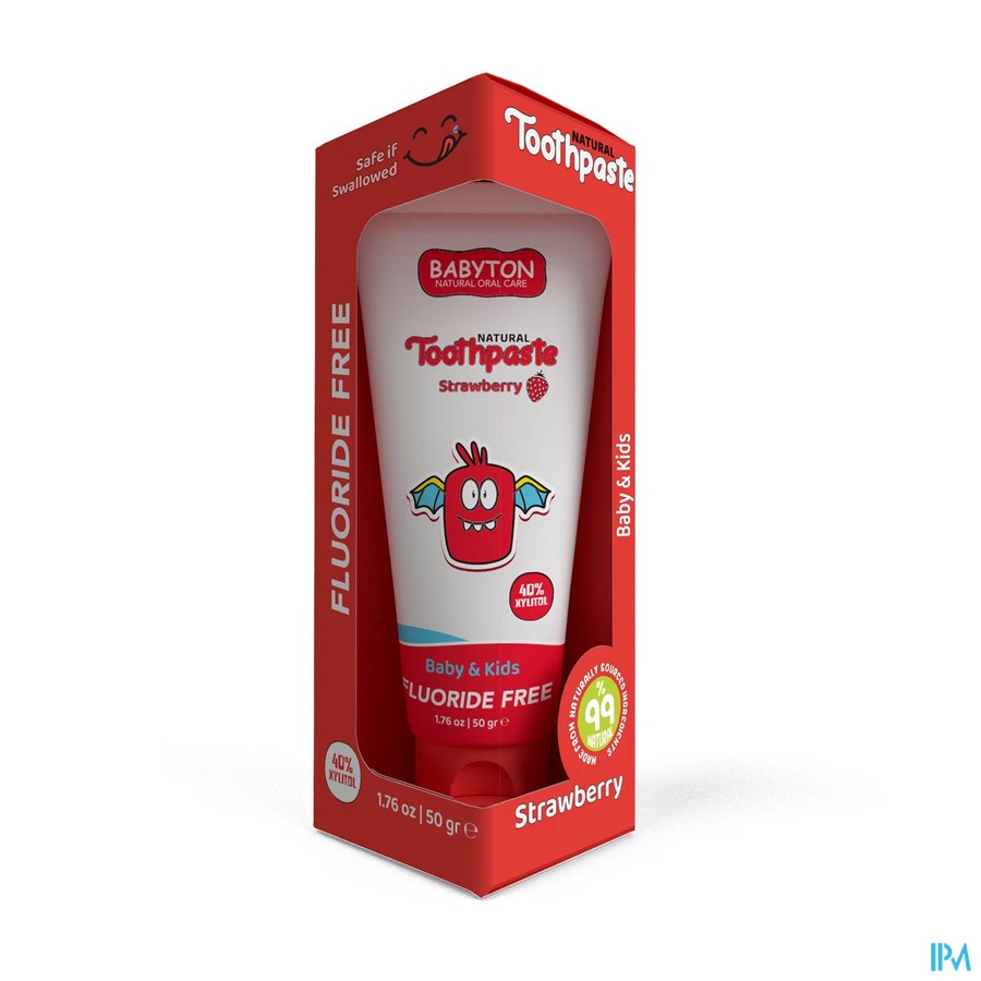 Babyton Natuurlijke Tandpasta Aardbei Baby/kids50g