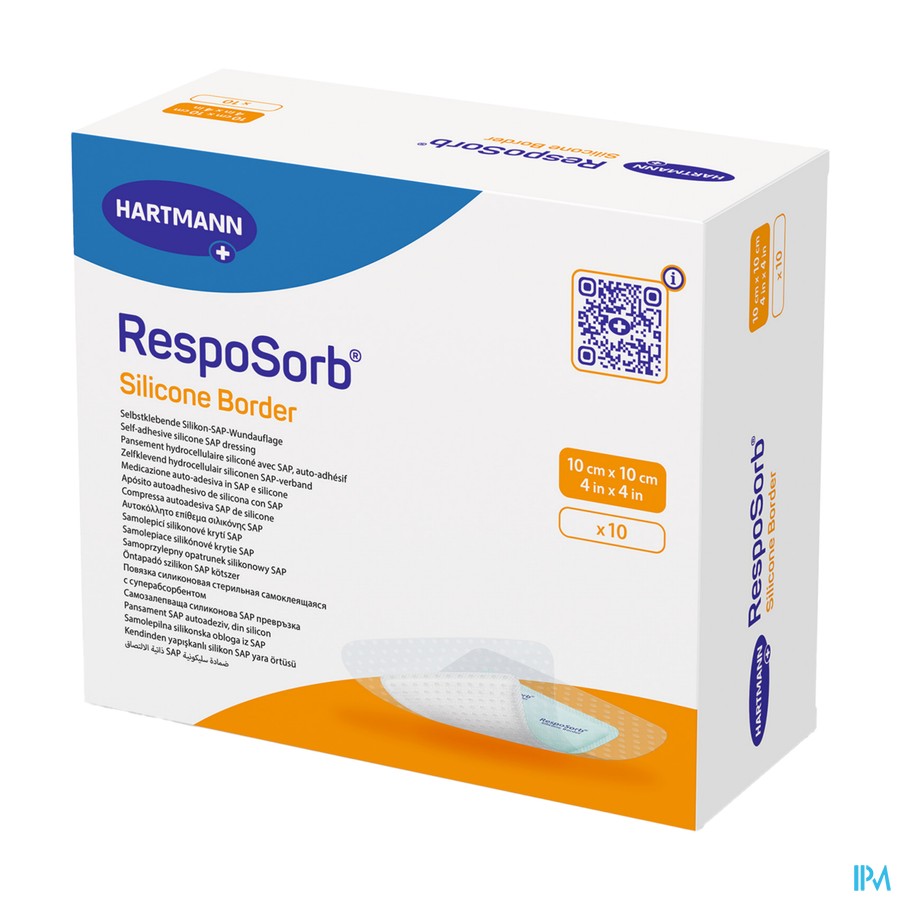 Resposorb Silicone Border 10x10cm 10 4130010