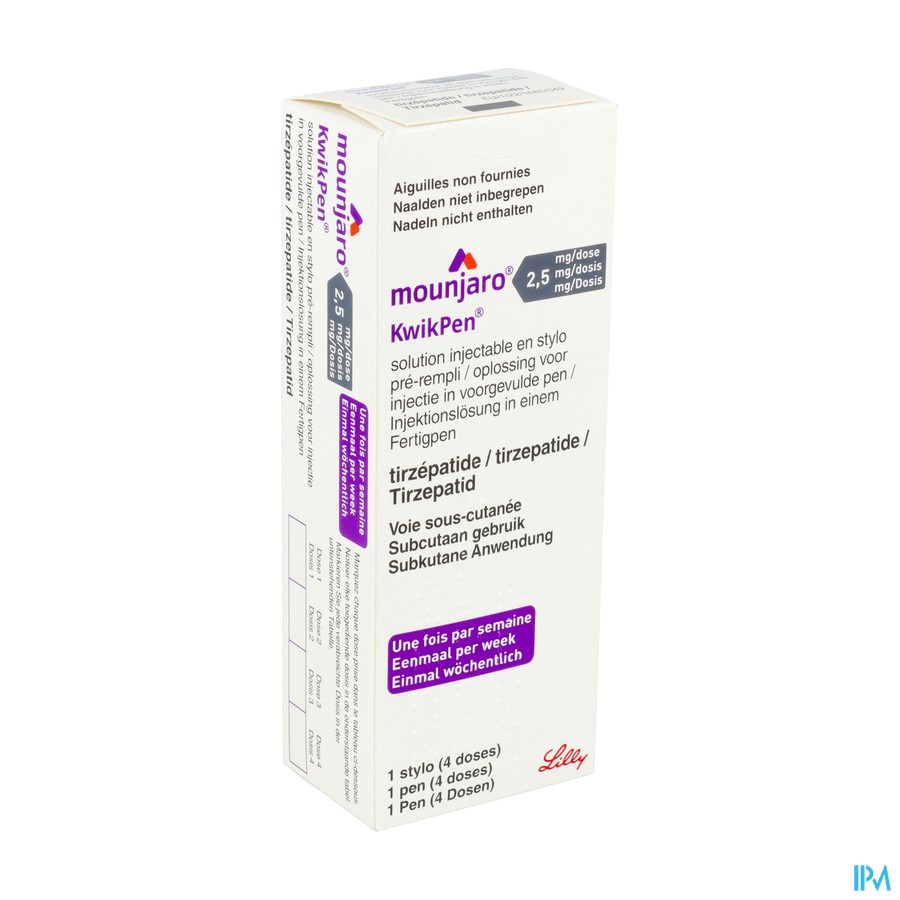 Mounjaro 2,5mg Kwikpen Opl Inj Voorgev.pen 0,6ml