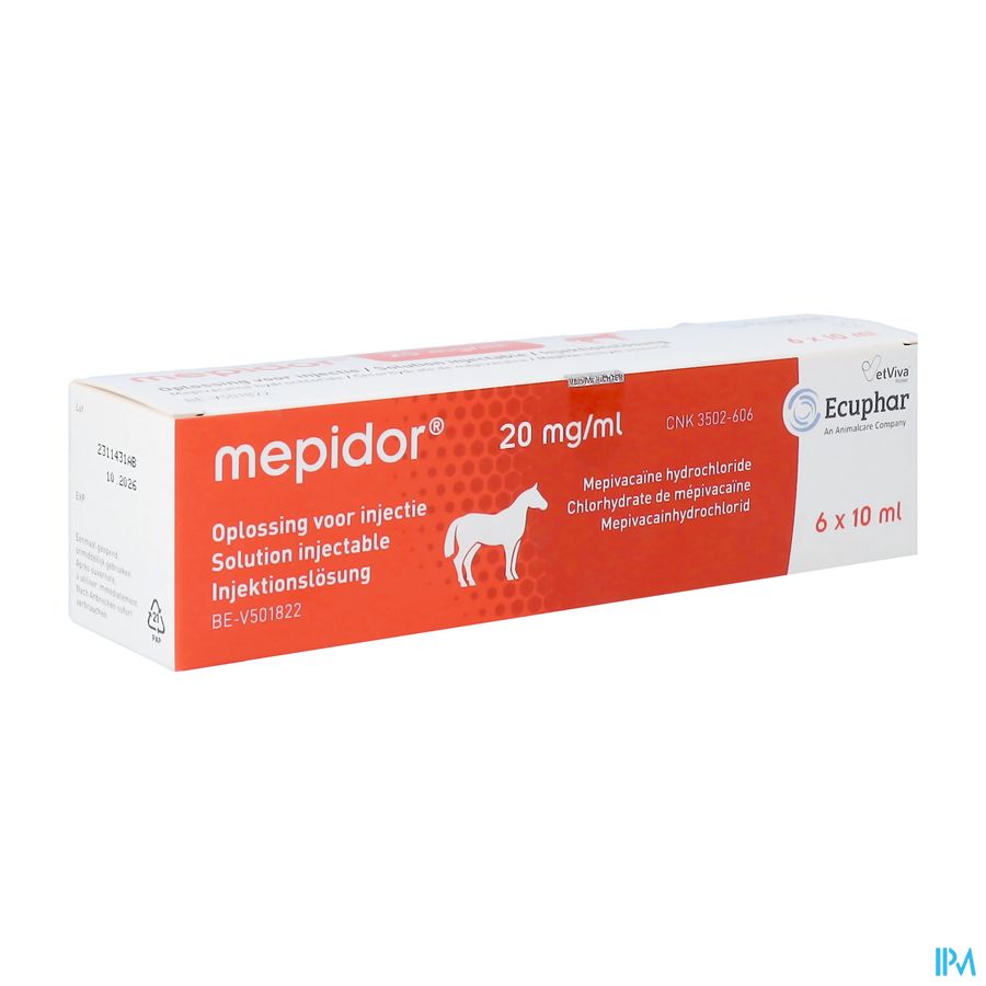 Mepidor 20mg/ml Sols Inj 6x10ml Mepidor 20mg/ml Sols Inj 6x10ml