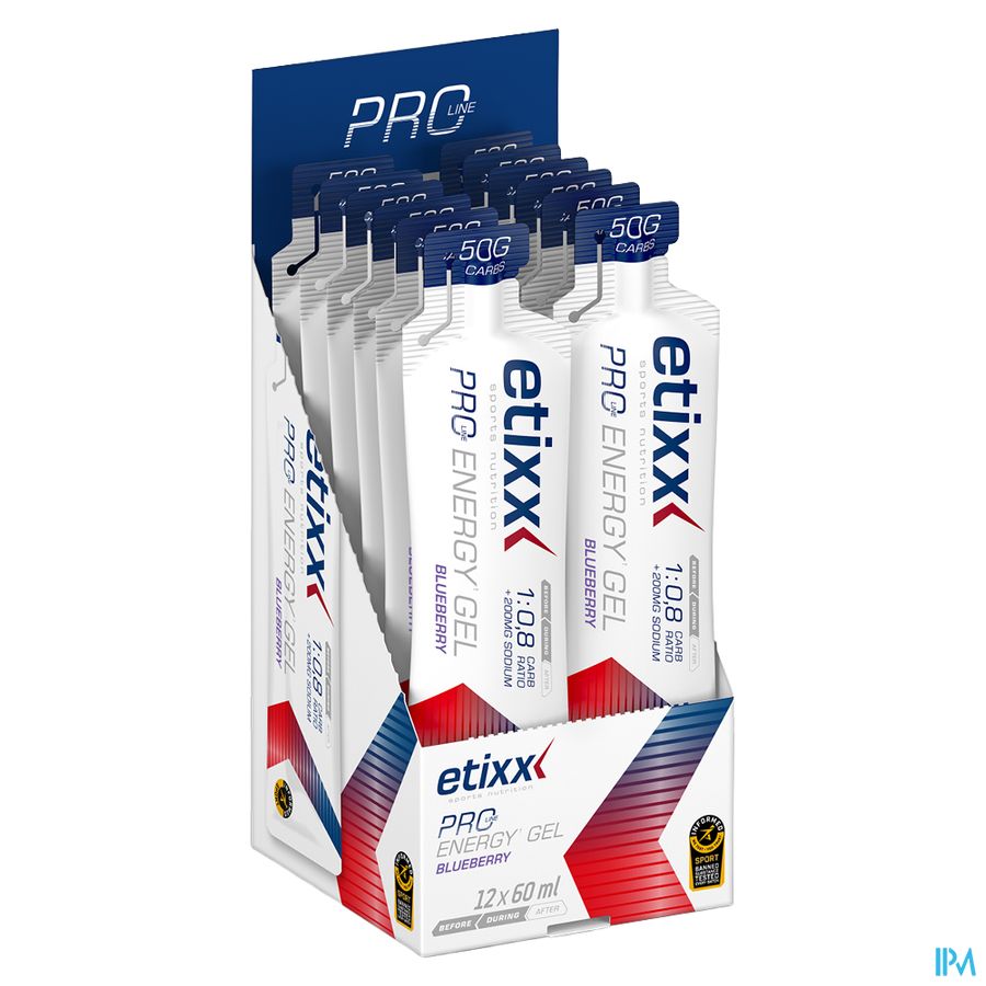Etixx Double Carb Energy Gel Prol.blueberry12x60ml 2