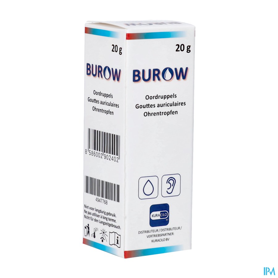 Gouttes Auriculaires Burow 20g Kuracilo