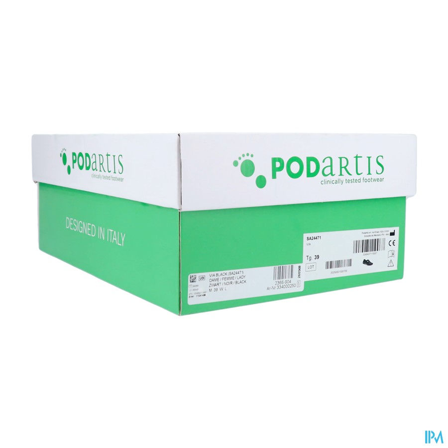 Podartis Via Schoen Dame Zwart 39l