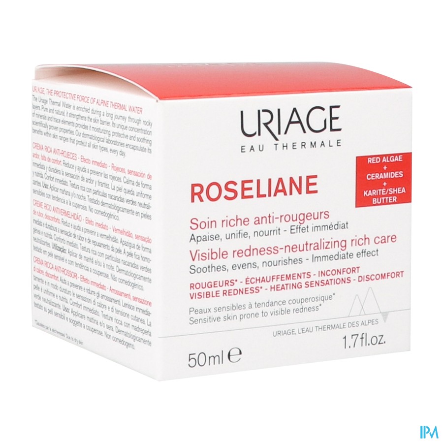 Uriage Roseliane Creme Rijk A/roodheid Pot 50ml