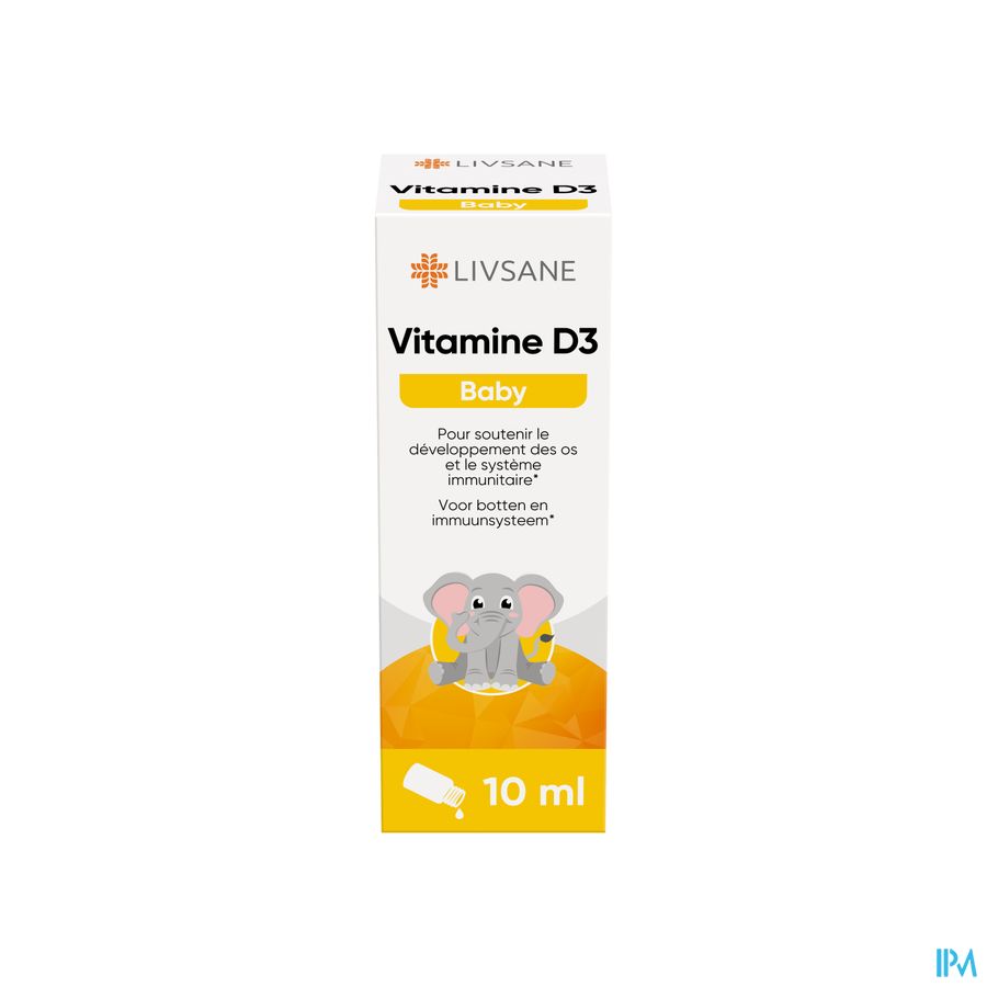 Livsane Vitamine D3 Baby 200iu/goutte 10ml