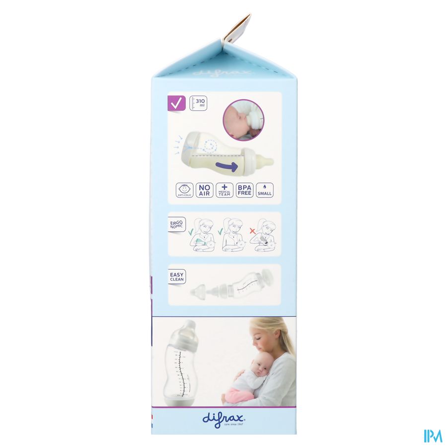 Difrax S-fles Breed Glas Wit 310ml 4
