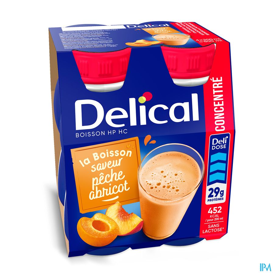 Delical CONCENTRE Pêche-Abricot 4x200ml